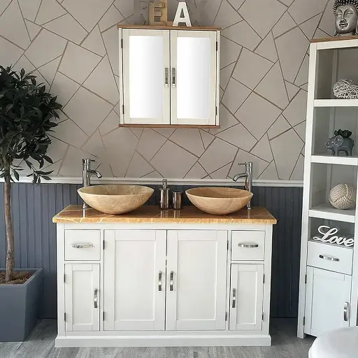 橡木立式梳粧檯